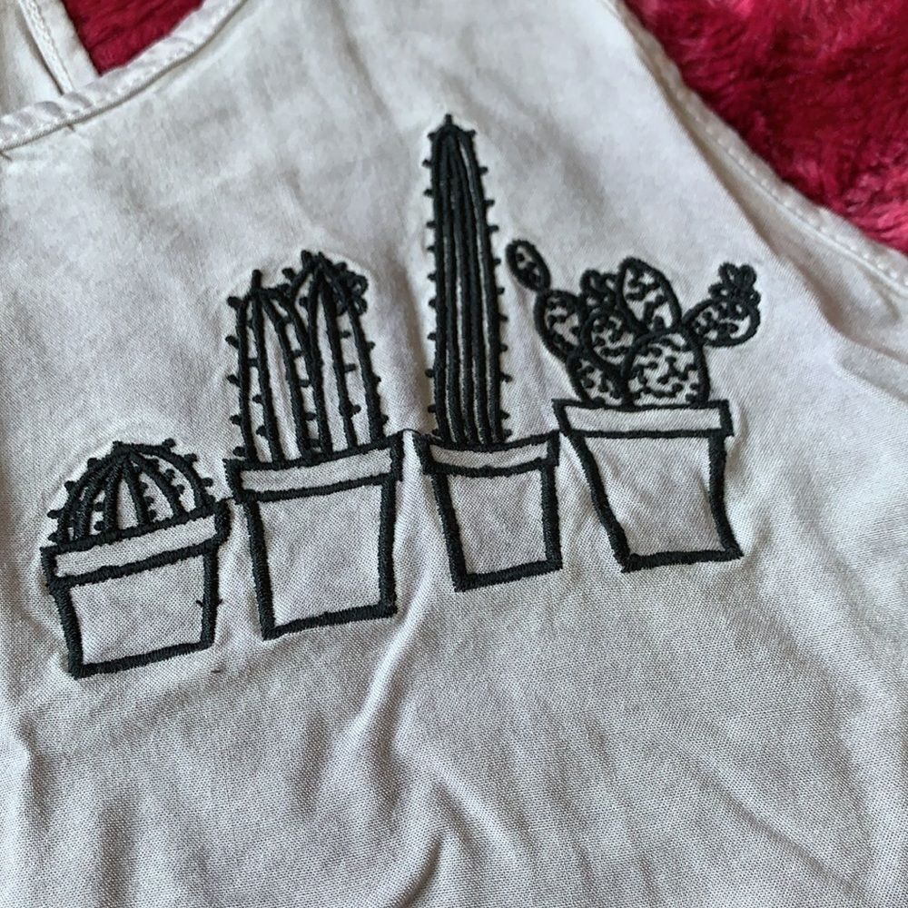 Womens Grayish Purple Emory Park Cactus Design Tank - Large